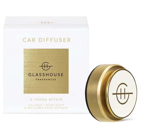 Glasshouse Fragrances Gold Car Diffuser A Tahaa Affair