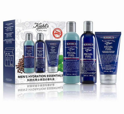 Kiehl's Men's Hydration Essentials 3pcs Set (Cleanser + Toner + Moisturizer)