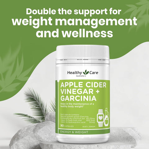 Healthy Care Apple Cider Vinegar + Garcinia 90Capsules