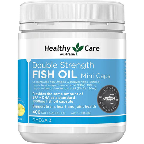 Healthy Care Double Strength Fish Oil Mini Caps 400 Capsules
