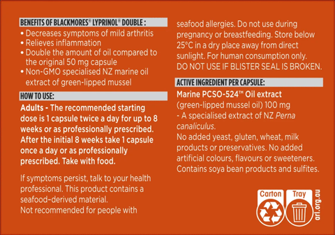Blackmores Lyprinol Double 30 Capsules
