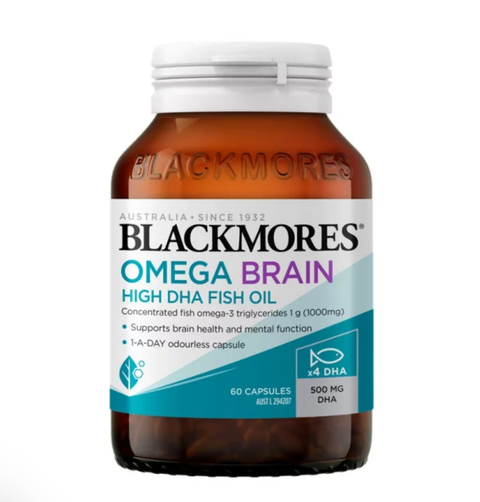 Blackmores Omega Brain High DHA Fish Oil 60 Capsules