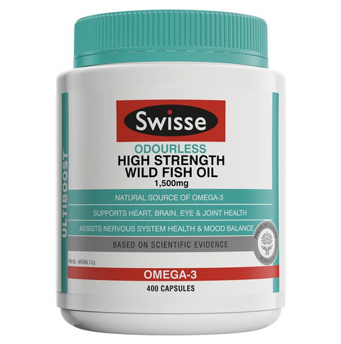 Swisse Ultiboost High Strength 1500Mg Odourless Fish Oil 400 Caps
