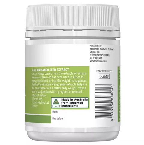 Healthy Care African Mango Seed Extract 50mg 60 Capsules