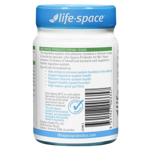Life Space Broad Spectrum Probiotic for 60+ Years 30 Billion 60 Capsules