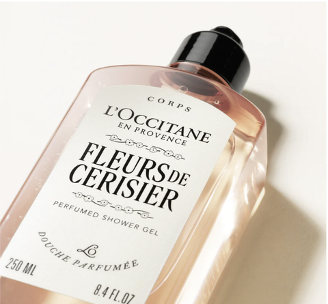 L'Occitane  Fleurs de Cerisier Perfumed Shower Gel 250ml (Cherry Blossom) NEW LOOK