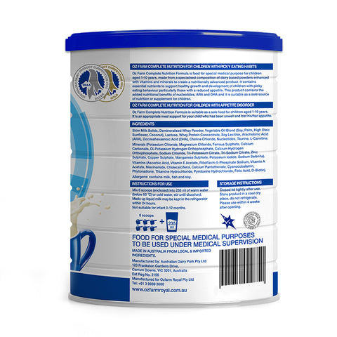 Oz Farm 900g Kid's Care Complete Nutrition Milk Powder Formula Children 1-10yrs