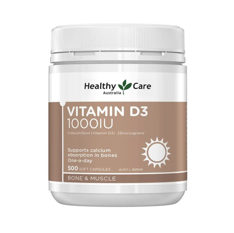 Healthy Care Vitamin D3 1000IU 500 Capsules