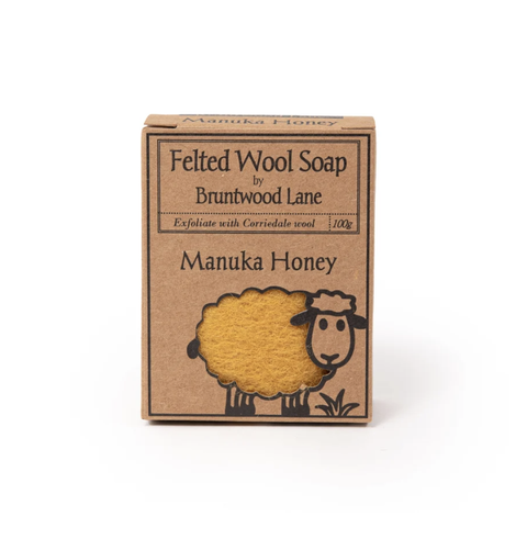 Bruntwood Lane Felted Wool Soap Manuka Honey 100g