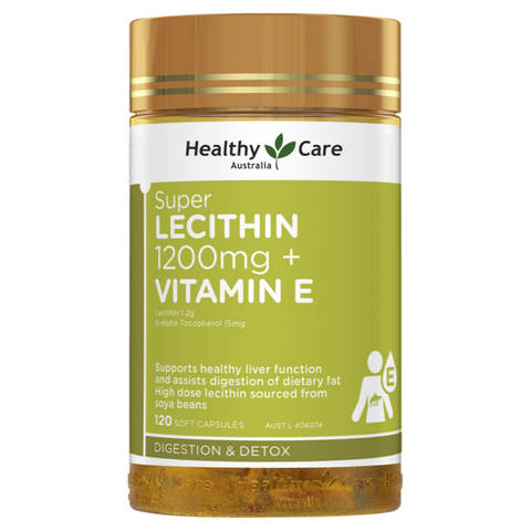 HealthyCare Soy Lecithin+Vitamin E Soft Capsules Imported from Australia ve Fish Oil Partner 120 Capsules