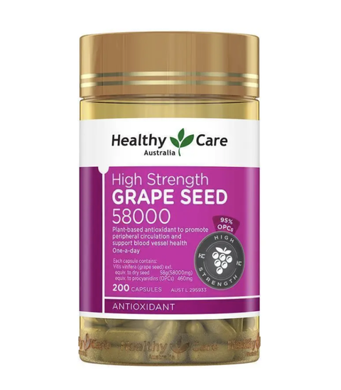 Healthy Care High Strength Grape Seed 58000 200 Capsules