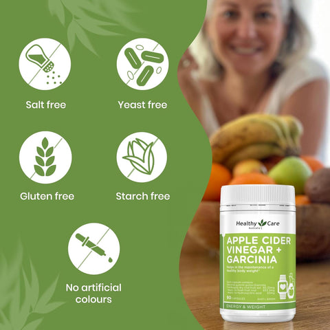 Healthy Care Apple Cider Vinegar + Garcinia 90Capsules