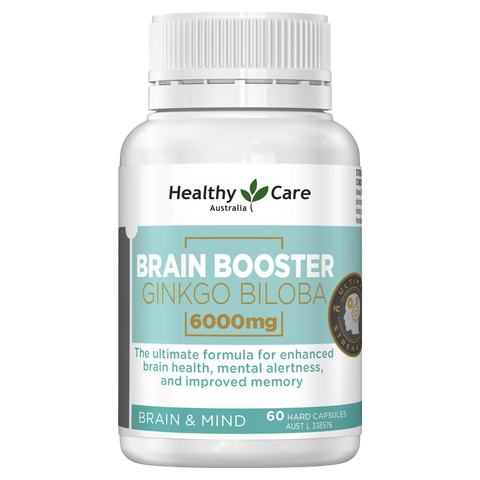 Healthy Care Brain Booster Ginkgo Biloba 6000mg 60 Capsules