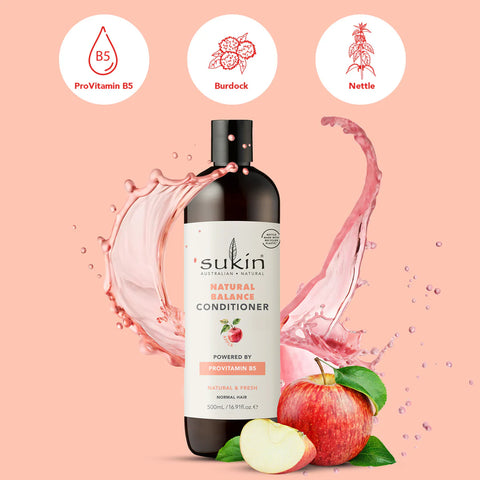Sukin APPLE NATURAL BALANCE CONDITIONER | FRUITY HAIRCARE | 500ML