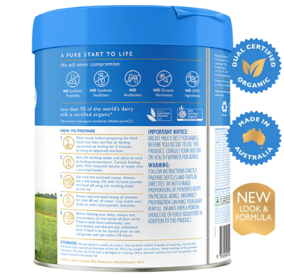 Bellamy's Organic Step 1 Infant Formula 800g