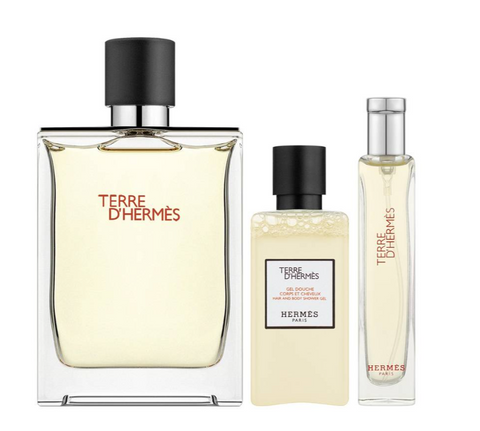 Hermes Terre D'Hermes EDT 100ml, EDT 15ml & Hair and Body Shower Gel 40ml Travel Set