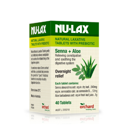 Nu-lax Natural Laxative With Prebiotic 40 Tablets – AMG Health&Beauty Shop