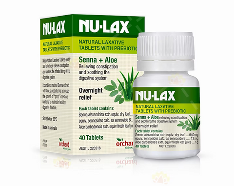Nu-lax Natural Laxative With Prebiotic 40 Tablets
