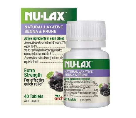 Nu-Lax Natural Fruit Laxative Senna & Prune 40 Tablets