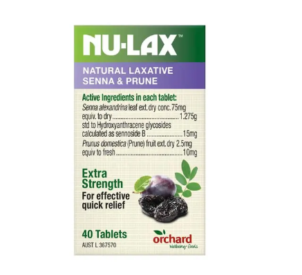 Nu-Lax Natural Fruit Laxative Senna & Prune 40 Tablets