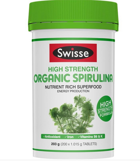 Swisse Ultiboost High Strength Organic Spirulina 200 Tablets