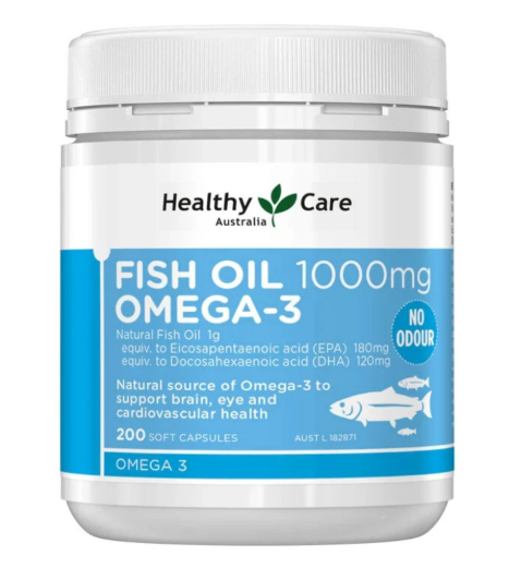 Healthy Care Premium Fish Oil 1000mg 200 Capsules