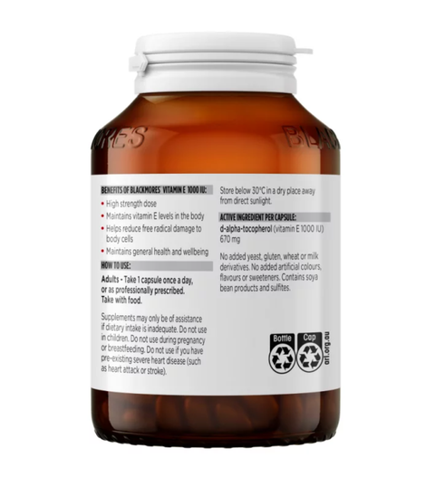 Blackmores Vitamin E 1000IU 100 Capsules