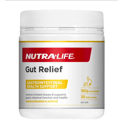 Nutra-Life Gut Relief 180g Oral Powder Gastrointestinal Health Support Vegan