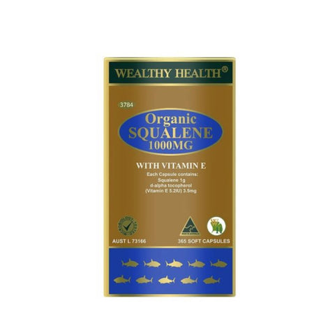 Wealthy Health Organic Squalene 1000mg 365 Capsules
