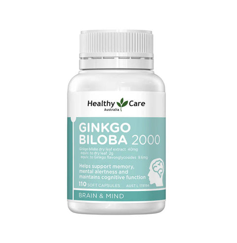 Healthy Care Ginkgo Biloba 2000mg 110 Softgel Capsules