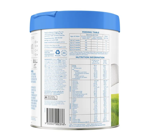Bellamy's Organic Beta Genica-8™ Step 1 Infant Formula 800g