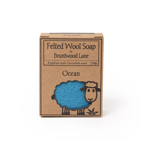 Bruntwood Lane Felted Wool Soap Ocean 100g