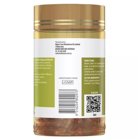 Healthy Care Super Lecithin 1200mg 100 Capsules