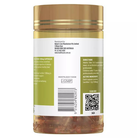 Healthy Care Super Lecithin 1200mg 100 Capsules
