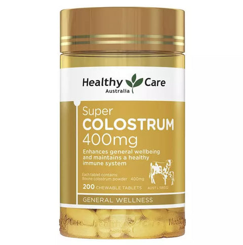 Healthy Care Super Colostrum 400mg 200 Chewable Tablets