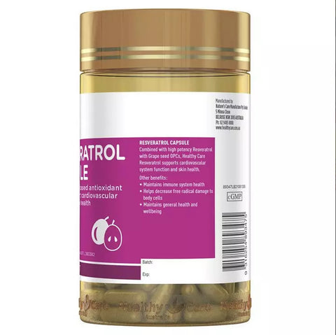 Healthy Care Resveratrol 180 Capsules