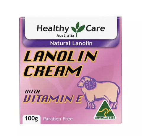 Healthy Care Natural Lanolin & Vitamin E Cream 100g