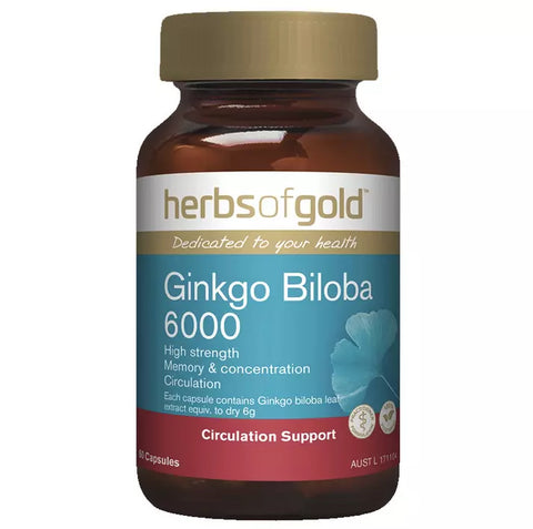 Herbs of Gold Ginkgo Biloba 6000 120 Capsules