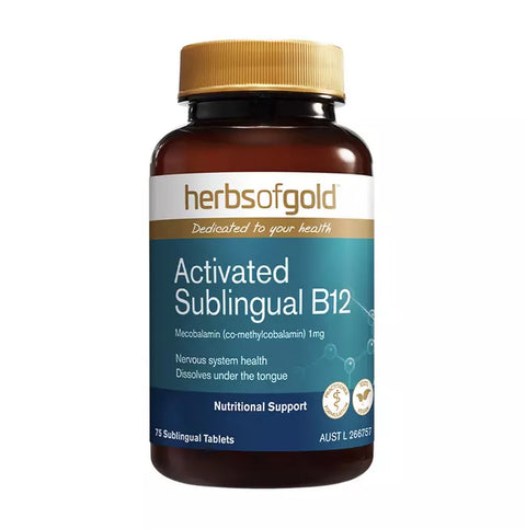 Herbs of Gold Activated Sublingual B12 75 Tablets