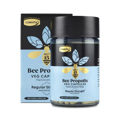 Comvita Bee Propolis Veg Capsules PFL15 Regular Strength Antioxidant 180 Hard Ca