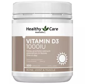 Healthy Care Vitamin D3 1000IU 500 Capsules