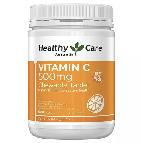 Healthy Care Vitamin C 500mg Chewable 500 Tablets