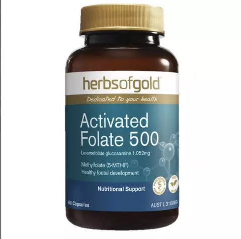 Herbs of Gold Activated Folate 500 60 Capsules