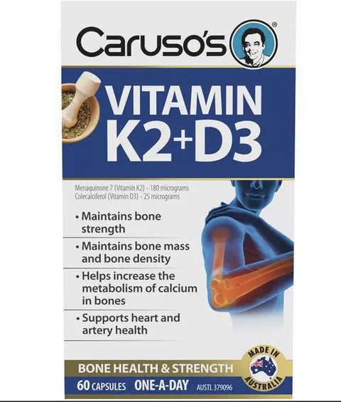Carusos Vitamin K2 + D3 60 Capsules