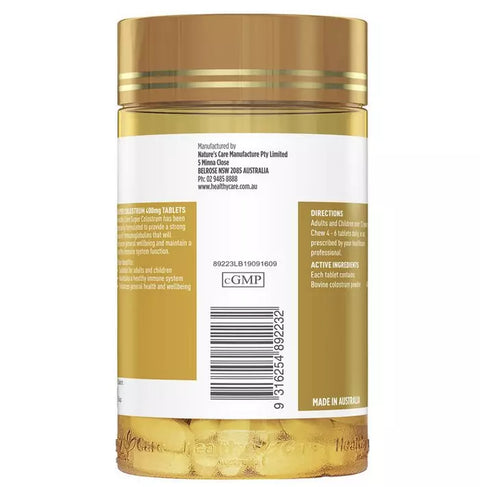 Healthy Care Super Colostrum 400mg 200 Chewable Tablets