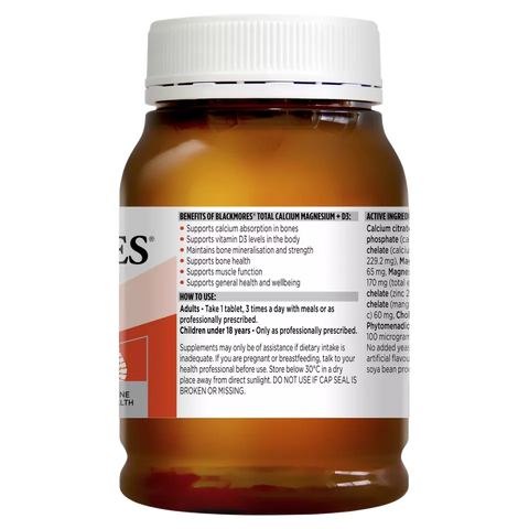 Blackmores Total Calcium & Magnesium + D3 200 Tablets